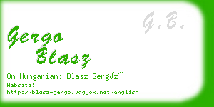 gergo blasz business card